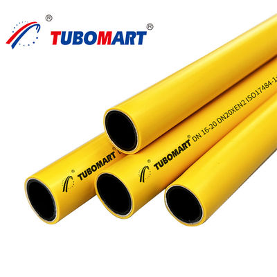 Πύλη αερίου Pex Al Pex OD 16 mm - 32 mm Πολυστρώματα κίτρινα σωλήνες αερίου Pex