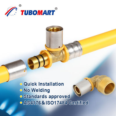 Tubomart Προμήθεια αερίου PEX Al PEX σωλήνα σύνθετα υλικά υδραυλικών λέιζερ κίτρινο προσαρμοσμένο ανά ρολό PEX σωλήνα αερίου