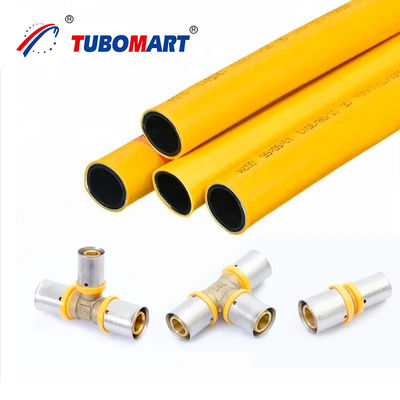 OEM Κίτρινο PEX Εφοδιασμός Σύστημα υδραυλικών σωλήνων αερίου από χαλκό 16-32MM Ίση πρίζα PEX Press Fitting