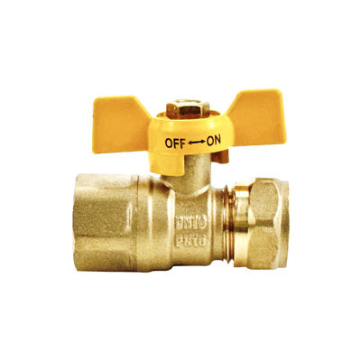 OEM Brass Gas Nozzle Valve Butterfly Handle Brass Ball Valve για σωλήνες PEX-AL-PEX