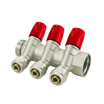 Προσαρμοσμένο μέγεθος Brass Pex Manifold για φυσιολογική θερμοκρασία μέσων 2-6ways