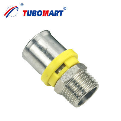 Tubomart CW614N Εφοδιασμοί σωλήνων αερίου 1/4-4' PN25 Εφοδιασμοί πιεστή PEX Κίτρινο ίσος αγκώνων Εφοδιασμοί αερίου