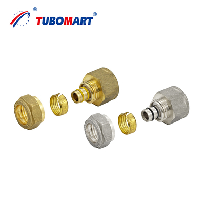 Tubomart OEM Εξαρτήματα Βιδών από Ορείχαλκο για Σωλήνες Πολλαπλών Στρώσεων PEX AL PEX, Εξαρτήματα Συμπίεσης Νερού και Αερίου για Υδραυλικά