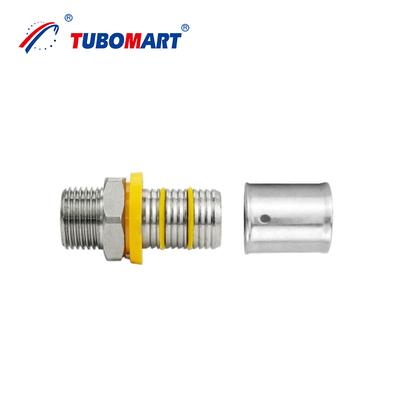 Tubomart Προσαρμοσμένο Στήριγμα Κεράσινο PEX AL PEX Εφοδιασμοί Υδραυλικού Συστήματος Αερίου Κίτρινο 16-32MM Socket Tee Αγκώνα