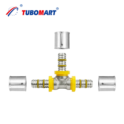 Tubomart Pex Al Pex Πρεσαριστό Εξάρτημα Ίσος Αγκώνας PEX Εξάρτημα Αερίου Σύστημα Εξαρτημάτων Σωλήνων Αερίου Υλικά Ορείχαλκου
