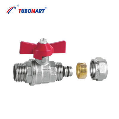 Καλύτερη πώληση Brass Butterfly Red Handle Brass Gas Mini Valve για εφαρμογές αερίου νερού σε φαρμακευτικά εργοστάσια