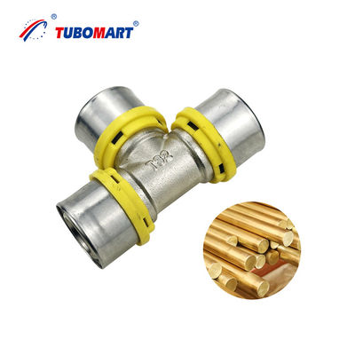 Tubomart OEM Brass Press Fittings STRAIGHT FEMALE UNION for Plastic Gas & Water PAP Composite Pipes -ISO9001/ISO17484
