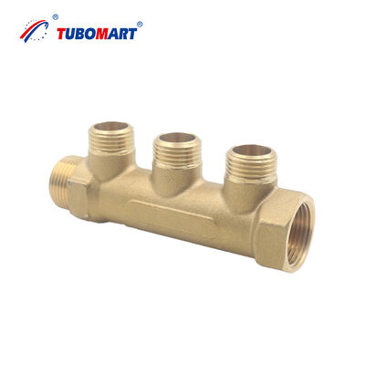 Εύκαμπτος συλλέκτης Pex με ορειχάλκινα εξαρτήματα που παρέχει υπηρεσία σε συστήματα θέρμανσης και υδραυλικών εγκαταστάσεων εξασφαλίζοντας λειτουργία χωρίς διαρροές